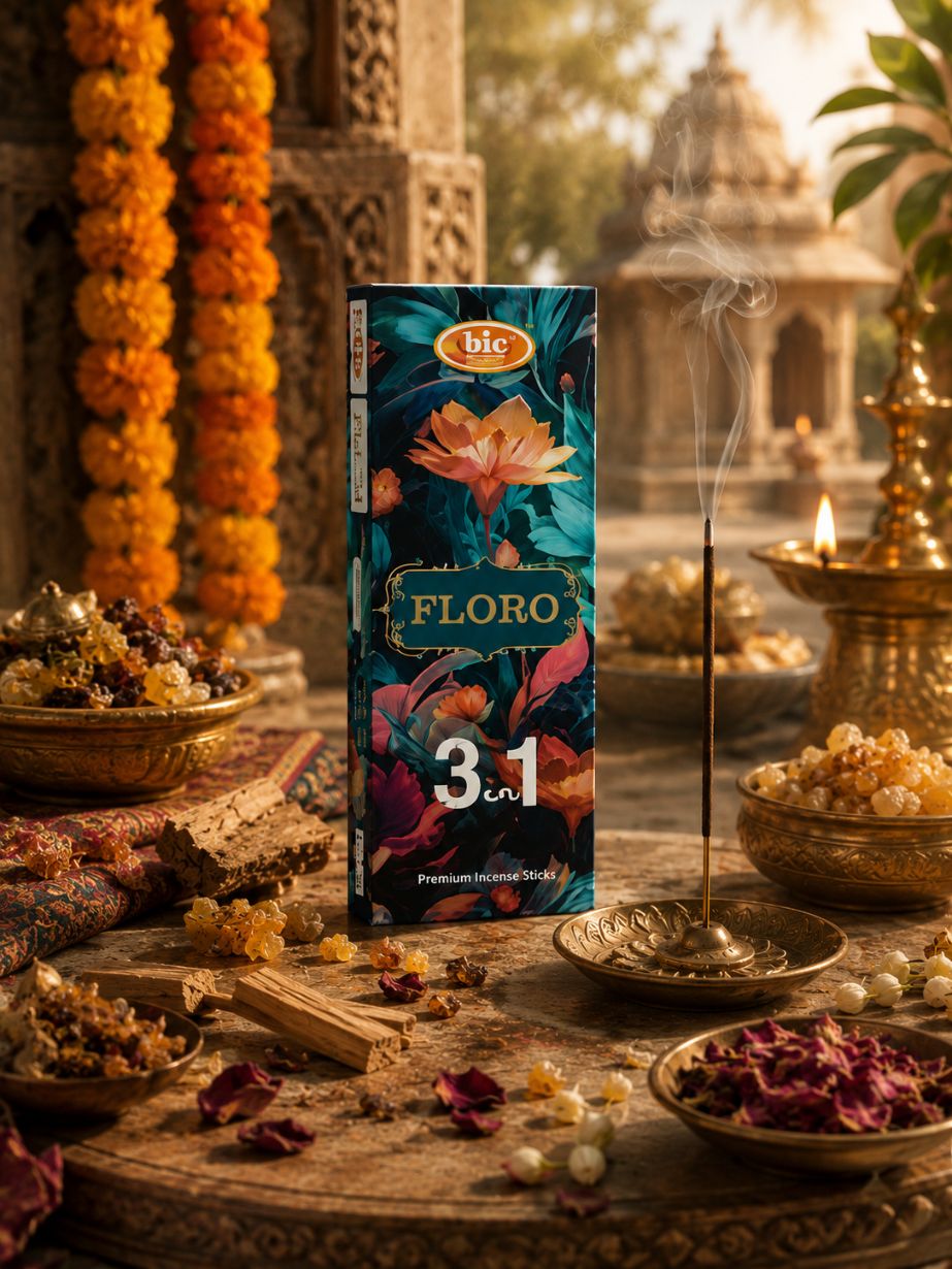 Floro 3 in 1 Dhoop Sticks - 90 Gms